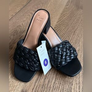 NWT - Women's Dorothy Slide Heels - a New Day Black Size 6